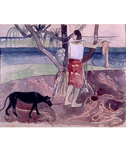 Paul Gauguin, Tahitianische Frau mit Hund