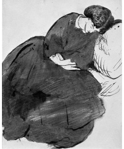 Dante Gabriel Rossetti, Jane Morris asleep on a sofa