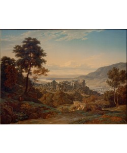 Ernst Fries, Heidelberg, Schloß und Stadt von Osten mit Blick auf die Rh 