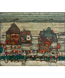 Egon Schiele, Häuser mit bunter Wäsche (Vorstadt II)