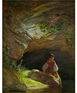 Carl Spitzweg, Mädchen vor der Grotte