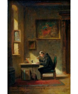 Carl Spitzweg, Gelehrter Mönch am Schreibtisch