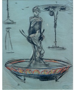 Alfons Mucha, Entwurf für einen Brunnen und Skizzen 
