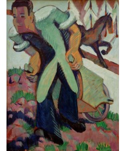 Ernst Ludwig Kirchner, Bauer, einen Schubkarren ziehend