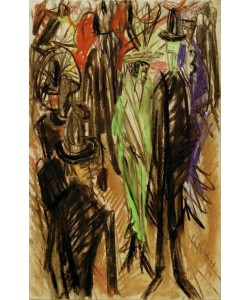 Ernst Ludwig Kirchner, Straßenszene mit grüner Dame