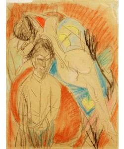Ernst Ludwig Kirchner, Maler und nackte Frau (Selbstbildnis mit Modell)