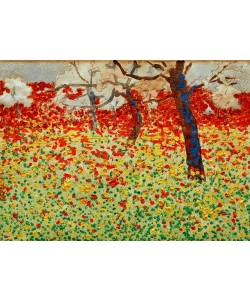 Egon Schiele, Blumenwiese mit Bäumen