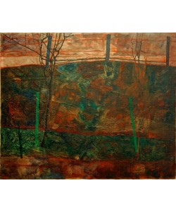 Egon Schiele, Landschaft mit rotem Himmel