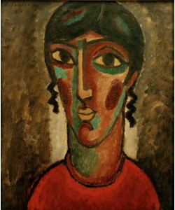 Alexej von Jawlensky, Spanierin (Frauenkopf vor grauem Hintergrund) 