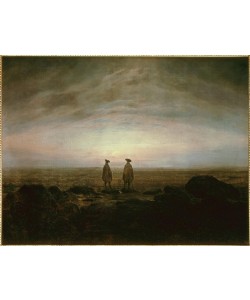 Caspar David Friedrich, Zwei Männer am Meer bei Mondaufgang