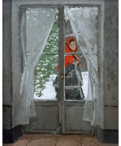 Claude Monet, La capeline rouge, Portrait de Madame Monet