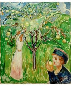 Edvard Munch, Apfelernte. Zwei Frauen im Garten