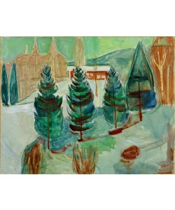 Edvard Munch, Rotes Haus und Tannen II