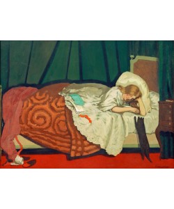 Felix Vallotton, Femme couchée jouant avec un chat