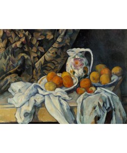 Paul Cézanne, Nature morte avec rideau et pichet fleuri