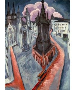 Ernst Ludwig Kirchner, Der Rote Turm in Halle