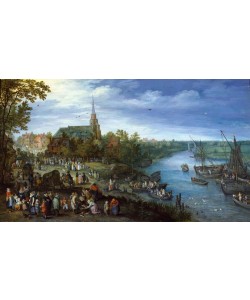 Jan Brueghel der Ältere, Dorf am Fluss