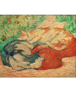 Franz Marc, Katzen auf rotem Tuch