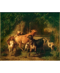 Anton Braith (1836-1905), Jungvieh und Ziegen