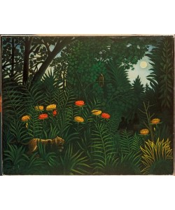Henri Rousseau, Exotische Landschaft mit Tiger und Jägern