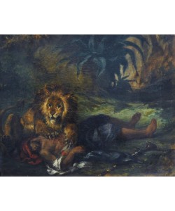 Eugene Delacroix, Lion mauling a Dead Arab
