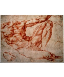 MICHELANGELO BUONARROTI, Liegender männlicher Akt