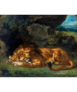 Eugene Delacroix, Lion Devouring a Rabbit
