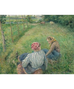 Camille Pissarro, Junge Bauernmädchen ruhen sich auf einem Feld bei Pontoise aus