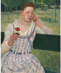 Mary Cassatt, Woman with a Red Zinnia