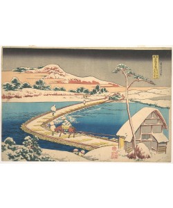 Katsushika Hokusai, Old View of the Boat-bridge at Sano in Kozuke Province 