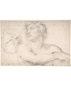 Peter Paul Rubens, Half-Figure of a Nude Man Facing Left, Head of a Satyr