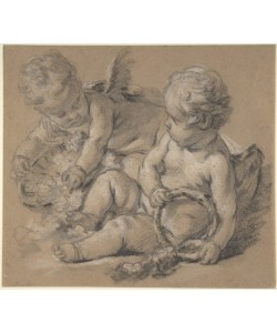 Francois Boucher, Winged Putti with Flowers