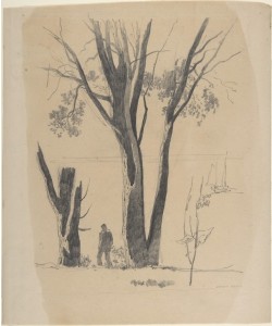 Odilon Redon, Study of Man between Trees
