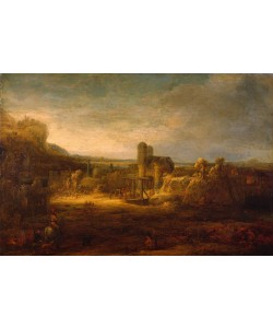 Rembrandt Harmenszoon van Rijn, Landschaft mit einer Zugbrücke