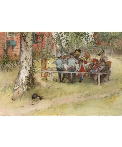 Carl Larsson, Frühstück unter der großen Birke