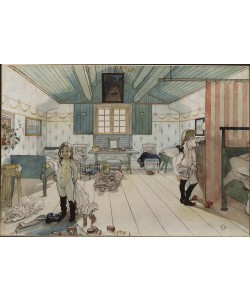 Carl Larsson, Das Schlafzimmer von Mama und den kleinen Mädchen
