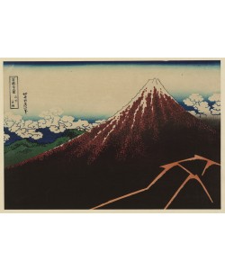Katsushika Hokusai, Shower below the summit