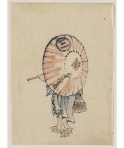 Katsushika Hokusai, Person with umbrella