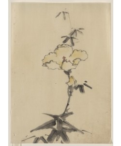 Katsushika Hokusai, Yellow Blossom with Bud on a Stalk