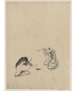Katsushika Hokusai, Two men playing a game
