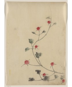 Katsushika Hokusai, Small red blossoms on a vine