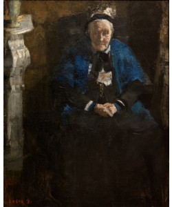James Ensor, Alte Frau mit blauem Schal