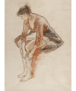 Camille Pissaro, Study of a young woman bathing her legs, 1894