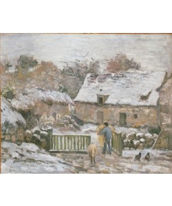 Camille Pissaro, Farm at Montfoucault: Snow Effect, 1874-1876