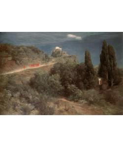 Arnold Böcklin, Bergschloss mit Kriegerzug