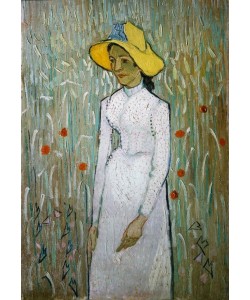 Vincent van Gogh, Junges Mädchen, vor einem Weizenfeld stehend