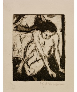 Ernst Ludwig Kirchner, Sitzendes nacktes Mädchen