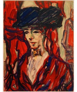 Christian Rohlfs, Porträt einer Frau mit Hut