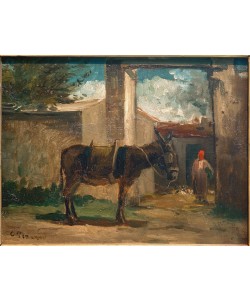 Camille Pissarro, Esel vor einem Bauerngehöft, Montmorency