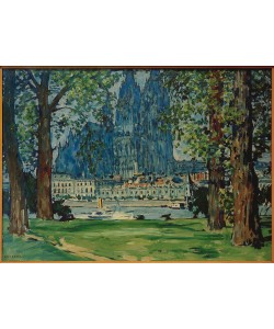 August Deusser, Kölner Dom mit Deutzer Wiese
